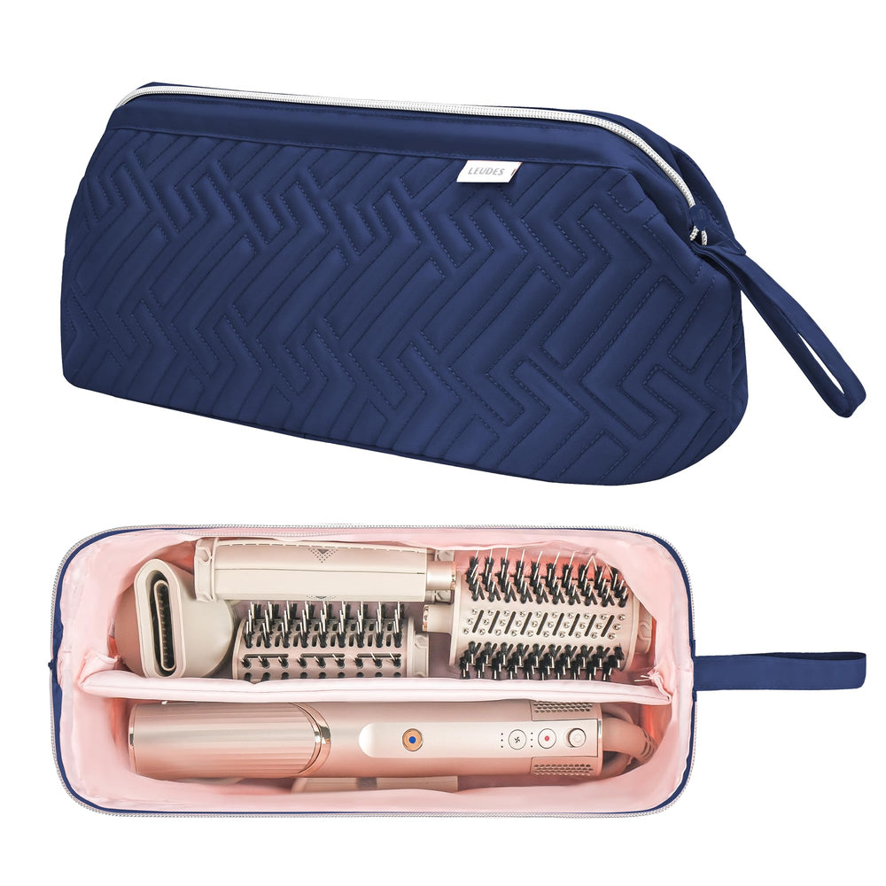 Leudes travel bag blue open view with easy-access wide main compartment for tools.