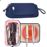 Leudes travel bag navy front view showing organized storage for hot tools