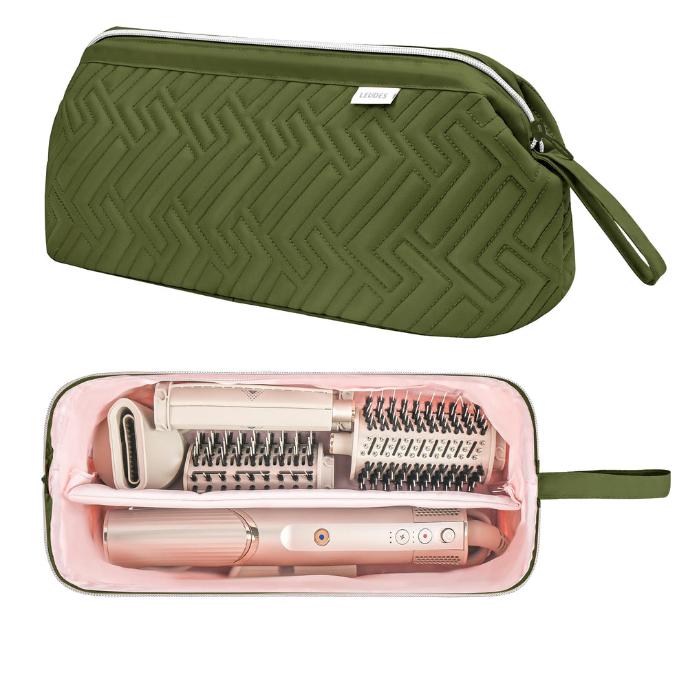 Leudes hair tools travel bag front view showing organized carry for on-the-go styling