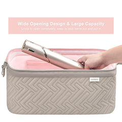 Leudes inside view highlighting padded compartments for wand and dryer