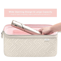 Leudes travel bag with Dyson Airwrap compatibility for organized attachment transport
