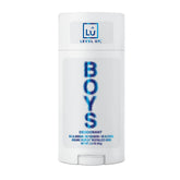 Level Up boys deodorant bottle front shows aluminum-free protection for active kids.
