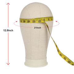 Leeven canvas head with table clamp stand enables hands-free styling sessions.