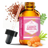 Leven Rose Carrot Seed Oil bottle in amber glass protects purity for skin and hair use.