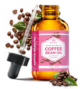 Leven Rose Coffee Bean Oil bottle in amber glass for pure skin nourishment.