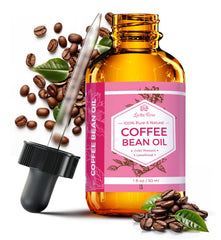 Leven Rose Coffee Bean Oil bottle in amber glass for pure skin nourishment.