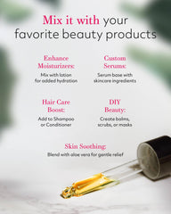 Leven Rose Jojoba Oil bulk 32oz pour demonstrates easy application for facial cleansing and moisturizing.