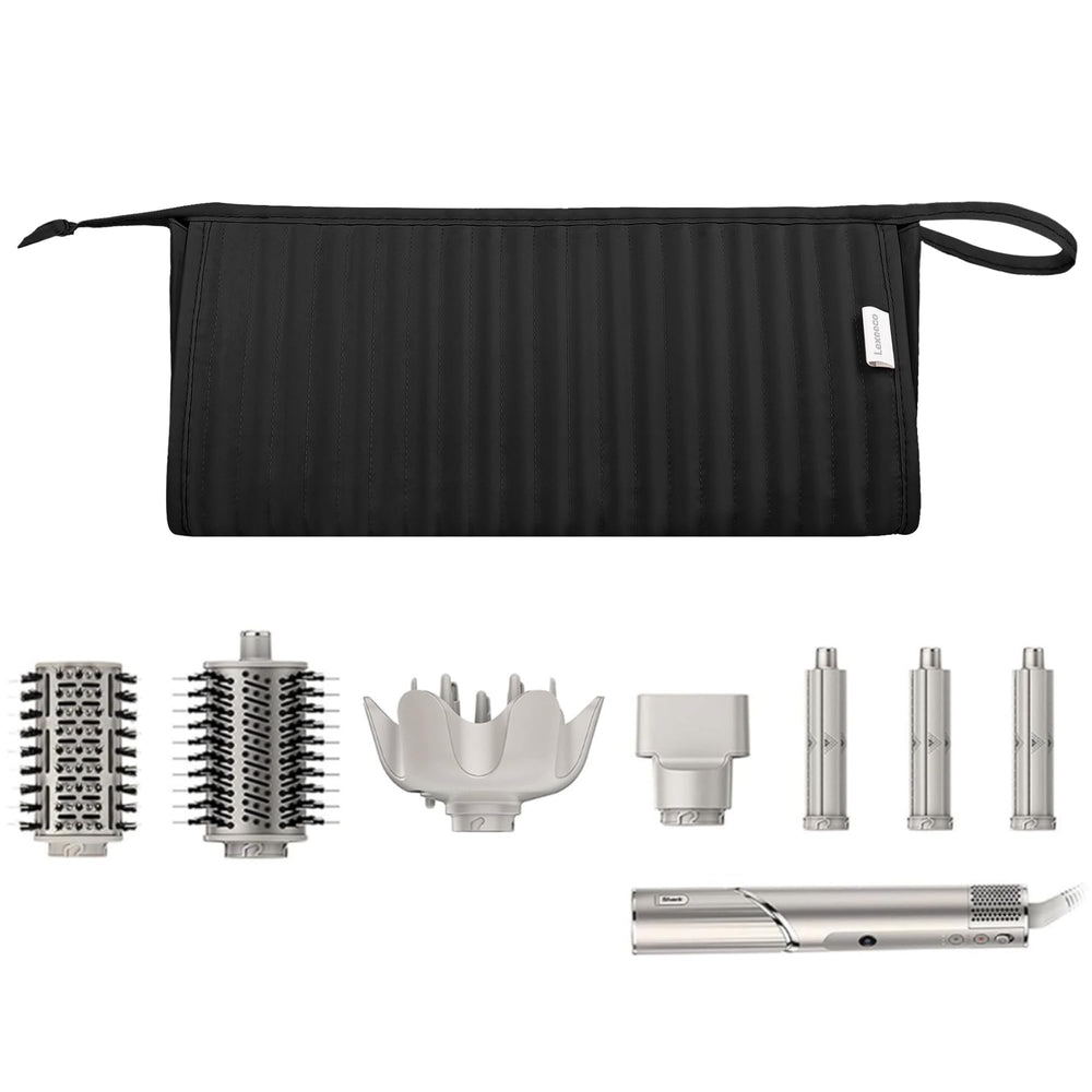 Lexeeco Dyson Air Wrap travel case front view shows durable nylon shell for travel protection.