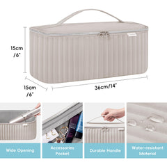 Lexeeco travel case top PVC pocket provides quick access to cords and small items.