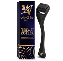 Lexi White Beauty derma roller face close-up for at-home skincare routine.