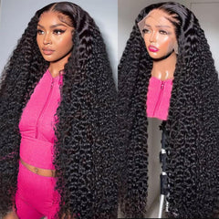 leyamei deep wave lace front wig with natural hairline for everyday styling