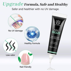 LEYKOSH Nail Glue no-UV-light required for convenient at-home manicures