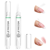 LEYKOSH nail glue remover pen front view shows compact 2-in-1 design for quick switches.