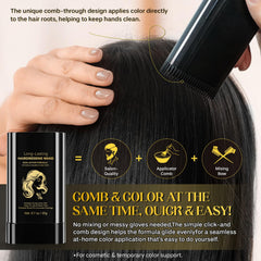 Leyosger precision comb brush covers gray hair around the hairline with clean, targeted application.