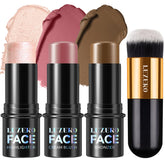 Lezero 3Pcs Contour Stick Kit front packaging shows universal shades for all skin tones