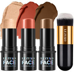 Lezero 3Pcs Contour Stick Kit front view ready for sculpting with natural finish