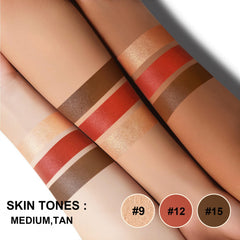 Lezero blush-stick-swirl-on-cheek captures rosy flush and buildable color for a healthy glow