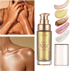 Lezero Body Shimmer Oil brush application enables easy, even glow.