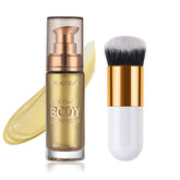 Lezero Body Shimmer Oil Metallic Gold bottle glows with sun-kissed radiance.