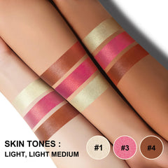 Lezero contour-stick kit highlighter on cheekbone for radiant highlight