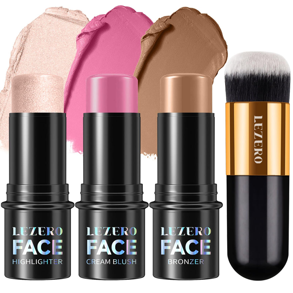 Lezero contour-stick-kit-set closeup showing easy facial sculpting with built-in shades