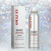 Lezero glitter spray rainbow silver on hair for dazzling festival glow