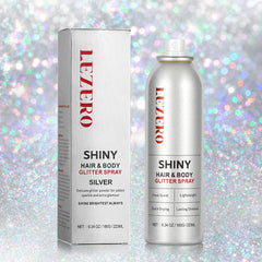 Lezero glitter spray rainbow silver on hair for dazzling festival glow