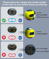 LIANSUM USB cable compatible with Philips OneBlade models for flexible charging.