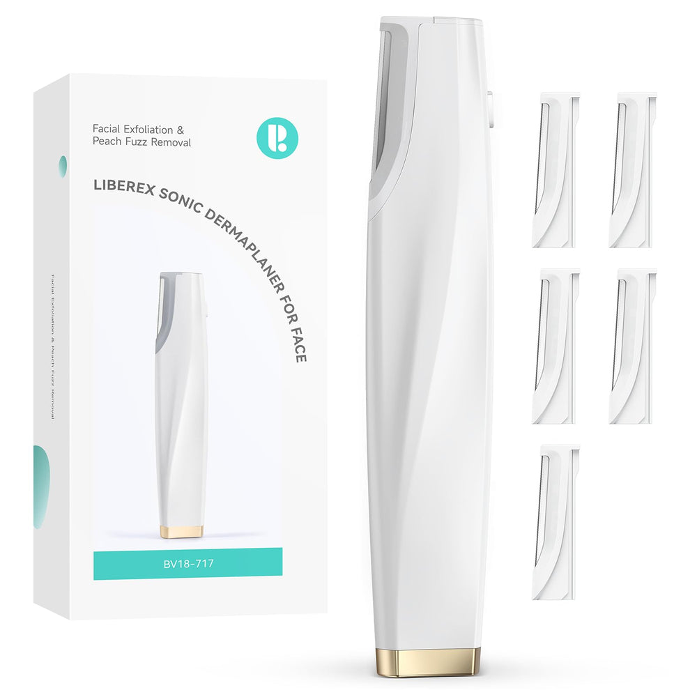 Liberex sonic dermaplaning tool for facial exfoliation.