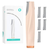Liberex sonic dermaplaning tool pink front view for precise peach fuzz removal.
