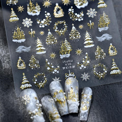 LIDUNANWU snowflake pattern close-up for festive nail art