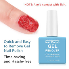 Liefiet gel polish remover crack-and-lift moment illustrating fast removal