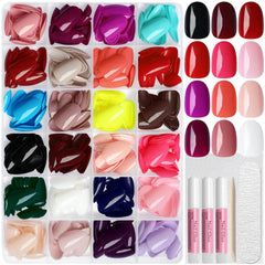 Lifextol oval press-on nails kit front view with 576 pieces for home manicure