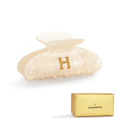 LILIE&WHITE acrylic letter hair clip with H monogram for secure daily styling.