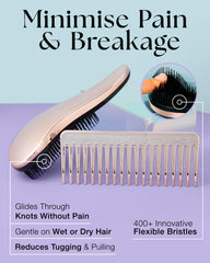 Lily England Detangling Brush with ergonomic handle provides comfortable grip for styling