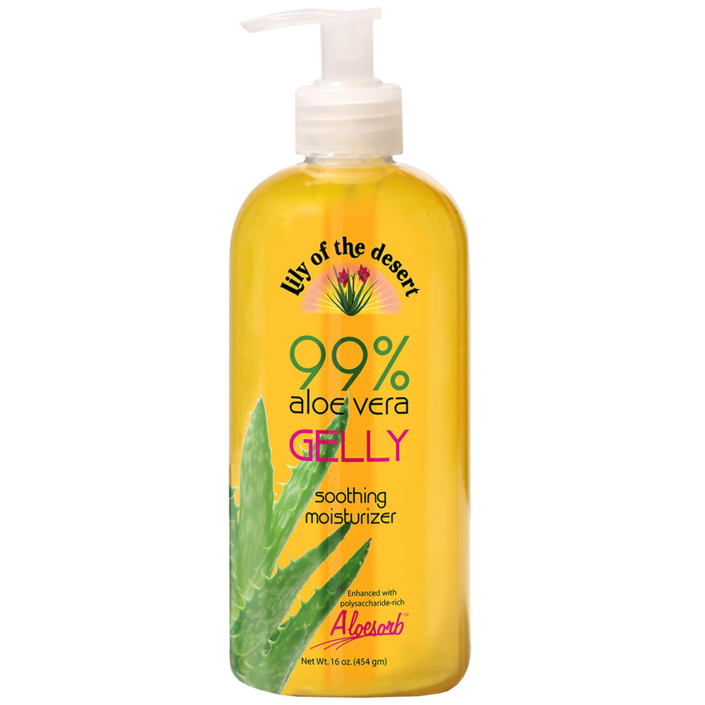 Lily Of The Desert Gelly Moisturizer hero bottle for cooling, hydrating skin.