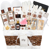 LILY ROY coconut-vanilla spa gift-basket for an at-home pampering ritual