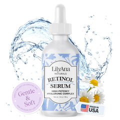 LilyAna Naturals Retinol Serum bottle closeup for smoother, more even-toned skin