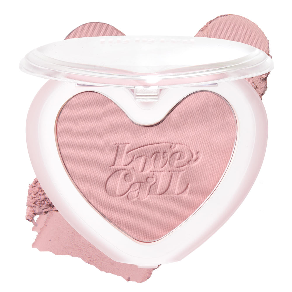 Lilybyred Luv Beam Blur Cheek heart-shape swatch for a buildable, fresh flush.