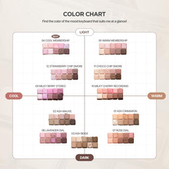 lilybyred Mood Keyboard 10-shade array showing day-to-night versatility.