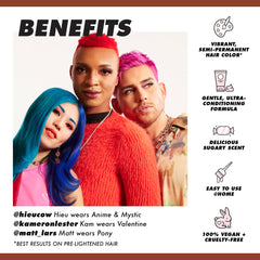 Lime Crime Unicorn Hair Dye Butterscotch glossed result shows vivid, cinnamon-toned shine.