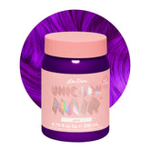 Lime Crime Unicorn Hair Dye Genie bottle closeup showing vibrant pigment potential