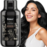 Limer Hair Dye Shampoo Natural Black bottle pump offers easy at-home gray coverage.