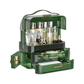 LINFIDITE cosmetics storage box with transparent lid keeps cosmetics dust-free and accessible.