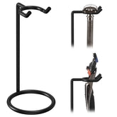 Linkidea stainless steel safety razor stand in black, front view, organized daily shaving storage