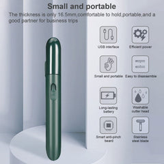 LinMei shaver with pop-up trimmer for precise sideburns while on the go.