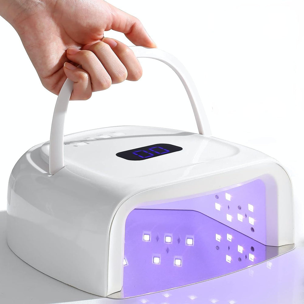Linssy 60W wireless nail lamp in action for fast gel curing