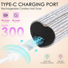 Linssy heart-shaped UV nail lamp with diamonds adds stylish decor.