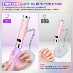 Linssy mini UV light with auto-sensor highlighting hands-free, hygienic curing