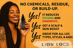 Lion Locs essential oils aloe mist refreshing damp dreadlocks.